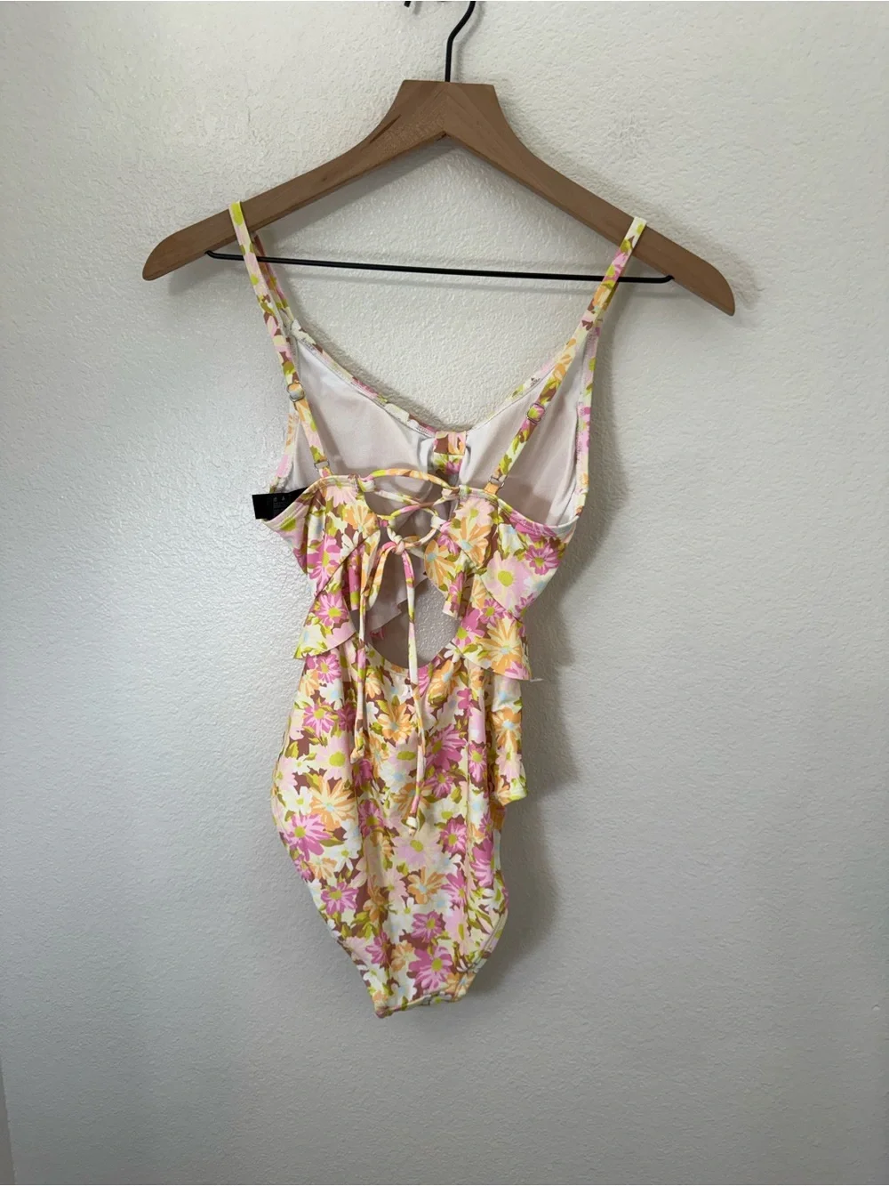 Hurley Floral Cutout One Piece Swimsuit Small